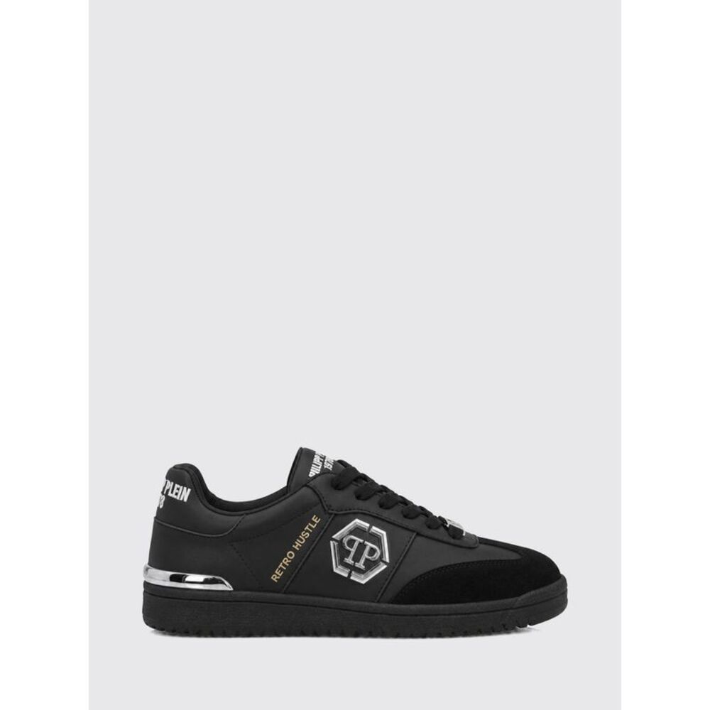 Philipp Plein Men Philipp Plein Retro Hustle Leather Sneakers With Hexagon Logo